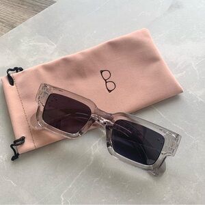 Retro Square Fashion Plastic Sunglasses - Transarent Gray